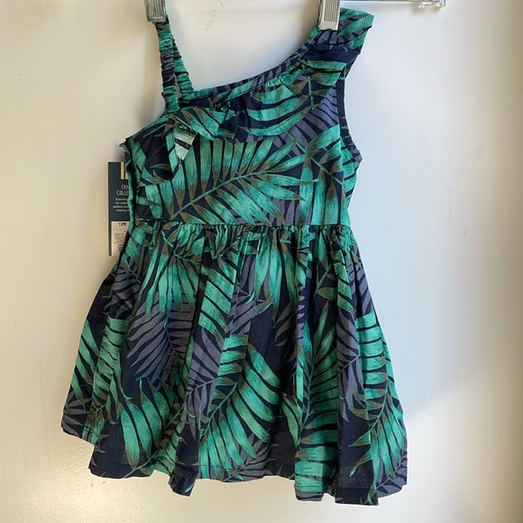 Genuine Kids from OshKosh Toddler Girls One Shoulder Palm Leaf Print Sz 12 Mts. - Picture 5 of 9